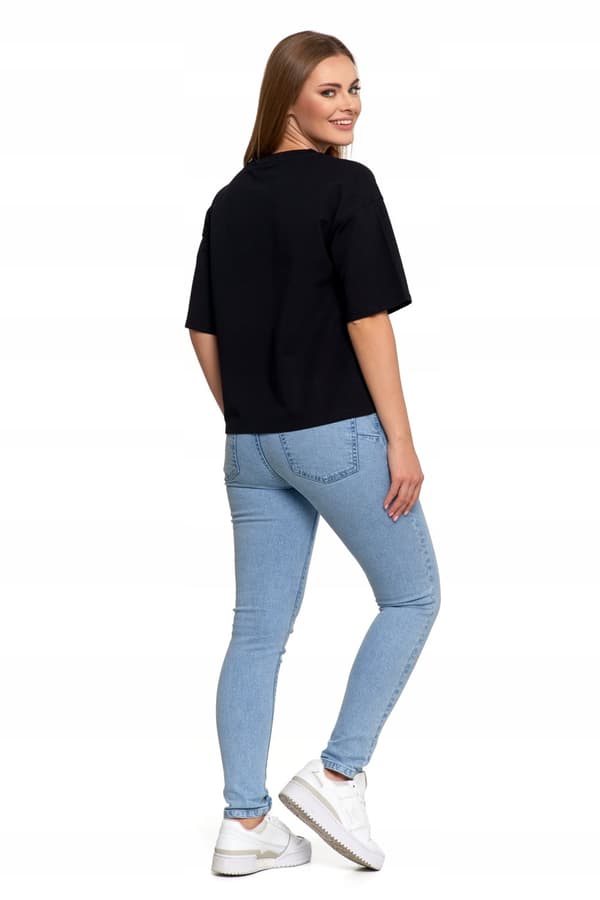 Løs T-SHIRT TIL DAMER I BOMULDSBLUE M M