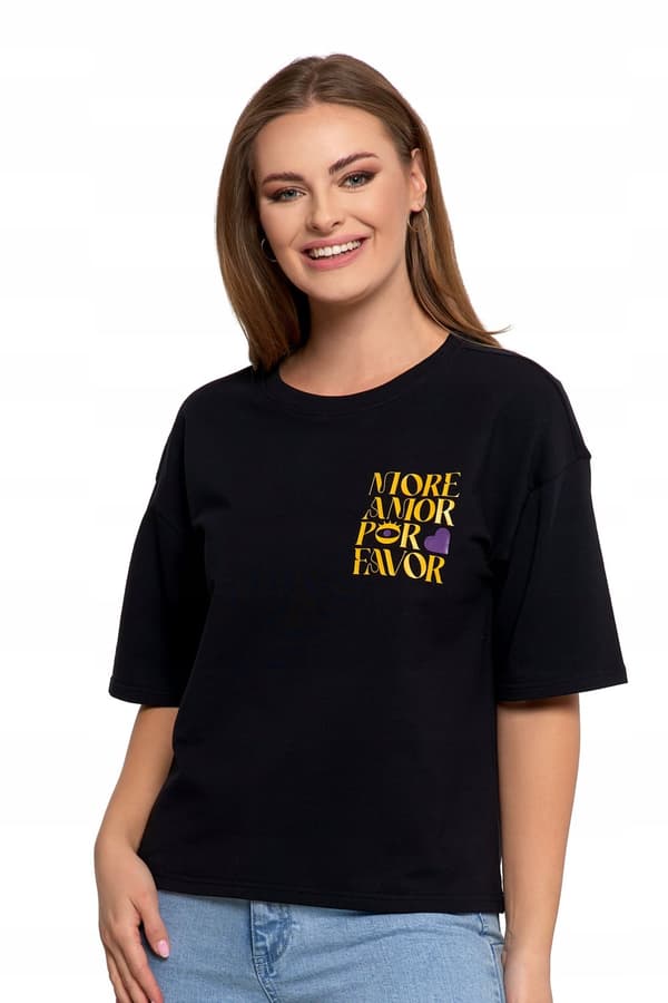 Løs T-SHIRT TIL DAMER I BOMULDSBLUE M M