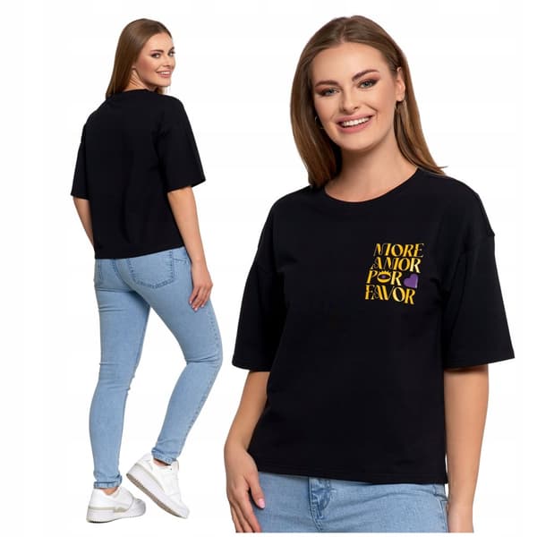 Løs T-SHIRT TIL DAMER I BOMULDSBLUE M M