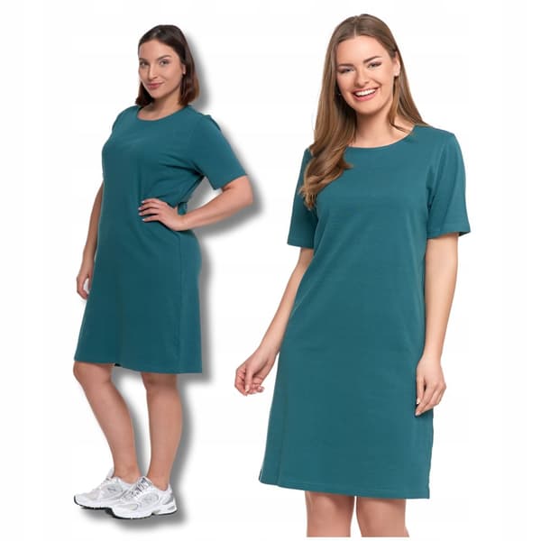 DAME-T-SHIRT MED KORTE ÆRMER OVER KNÆET TIL SOMMERMORAJ 3XL