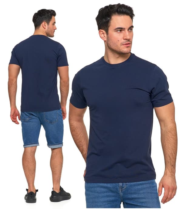 T-shirt Klassisk Herr Bomull Kortärmad Marinblå MORAJ XXL