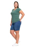 Miniatyrbillede 10 af 11: DAME T-SHIRT Bluse T-shirt Ensfarvet Kortærmet Khaki MORAJ XL