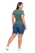 Miniatyrbillede 11 af 11: DAME T-SHIRT Bluse T-shirt Ensfarvet Kortærmet Khaki MORAJ XL