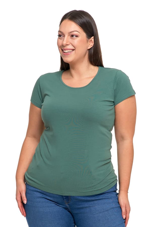 DAM T-SHIRT Blus T-shirt Enfärgad Kortärmad Kaki MORAJ S