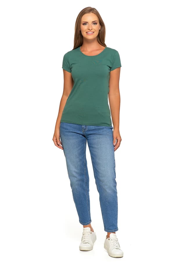 DAM T-SHIRT Blus T-shirt Enfärgad Kortärmad Kaki MORAJ S