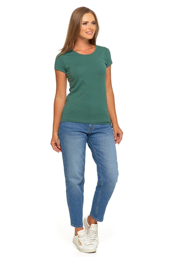 DAM T-SHIRT Blus T-shirt Enfärgad Kortärmad Kaki MORAJ S