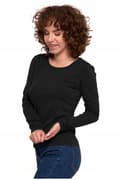 Miniatyrbild 1 av 6: Damblus Långärmad Enfärgad Svart T-shirt Undertröja MORAJ S