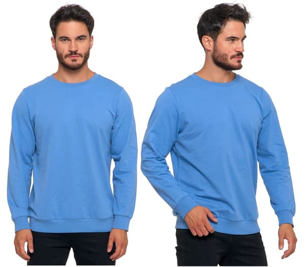 Herresweatshirt uden hætte bomuld blå MORAJ 3XL