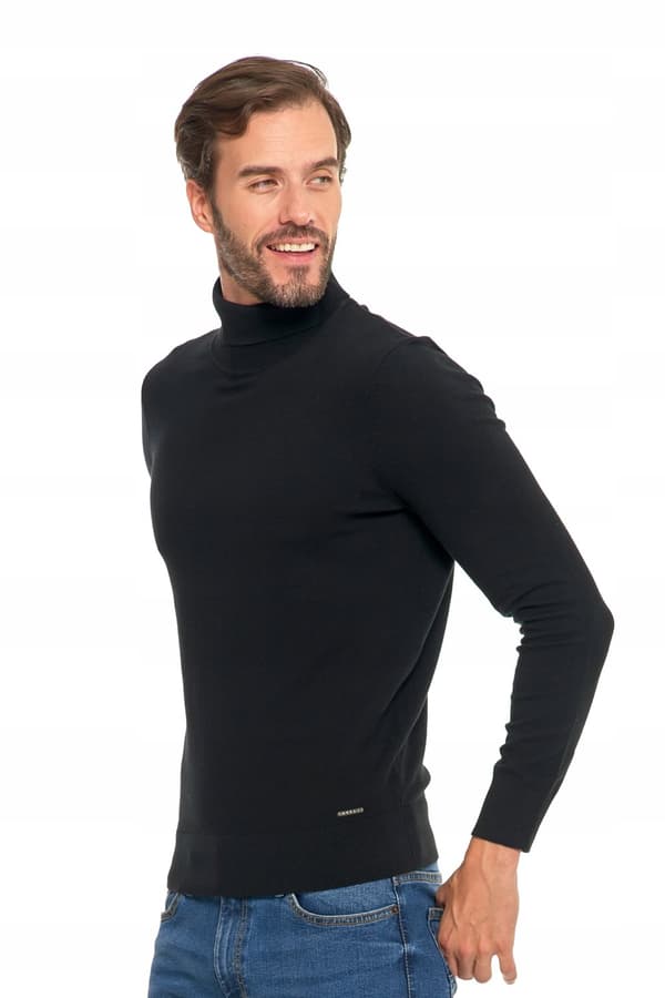 Elegant herretrøje med rullekrave Klassisk tynd sweater MORAJ XXL