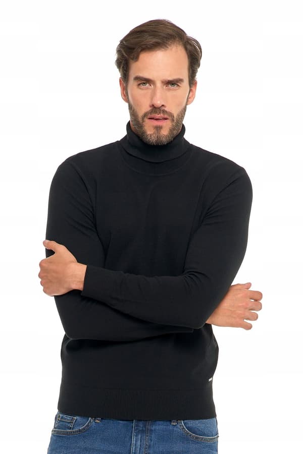 Elegant herretrøje med rullekrave Klassisk tynd sweater MORAJ XXL