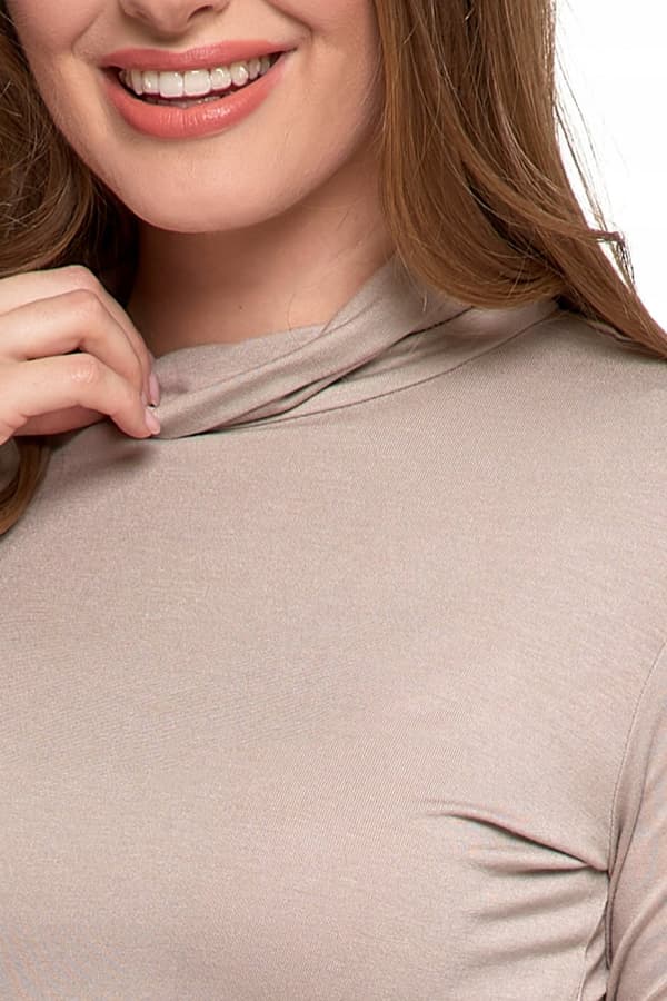 Damebluse med rullekrave, lange ærmer, viskose, elegant, moderigtig skjorte, MORAJ XL