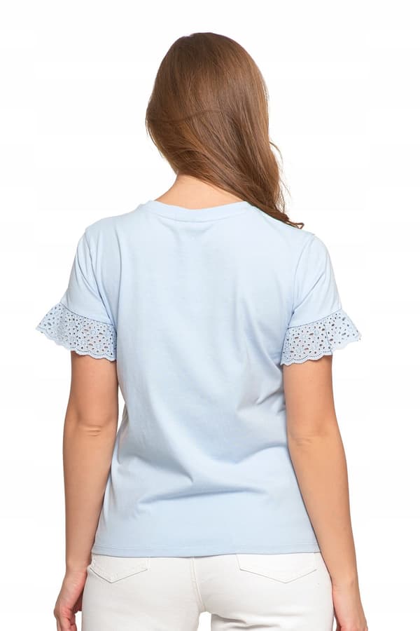 Elegant damblus med fjärilsärmar och spets-T-shirt MORAJ M