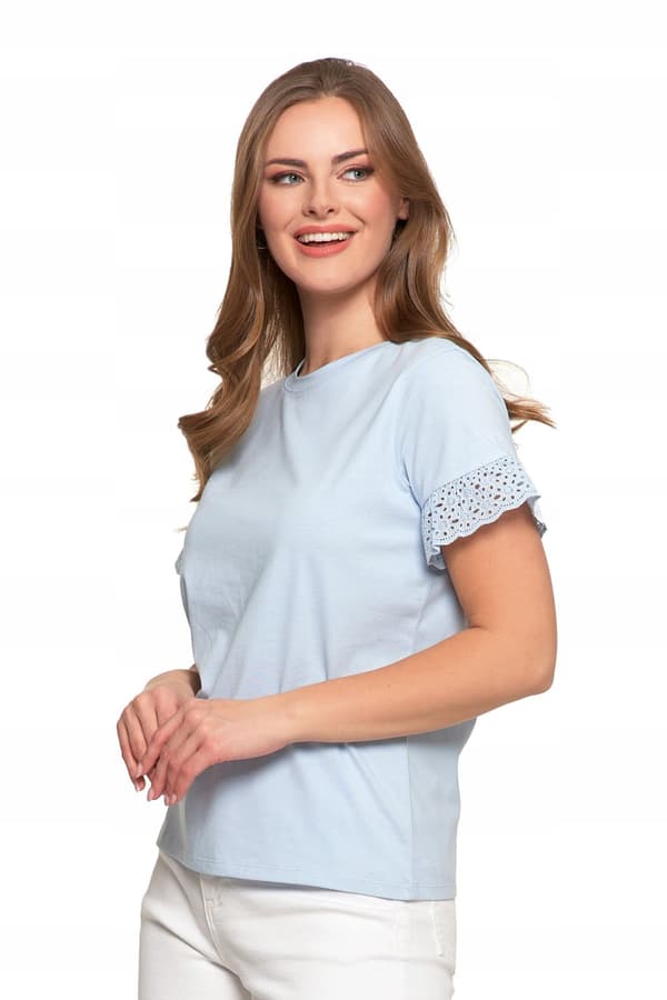 Elegant damblus med fjärilsärmar och spets-T-shirt MORAJ M