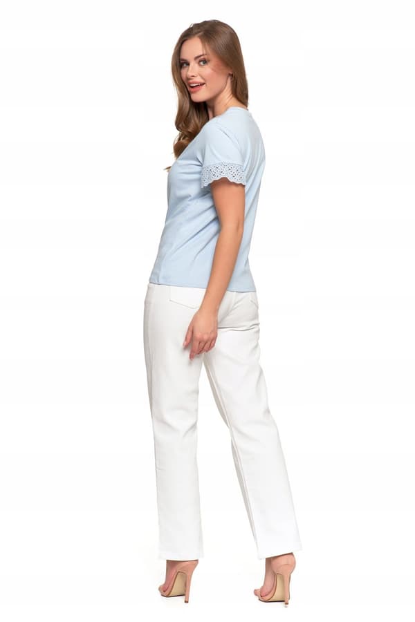Elegant damblus med fjärilsärmar och spets-T-shirt MORAJ M