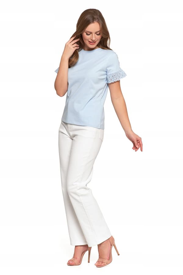 Elegant damblus med fjärilsärmar och spets-T-shirt MORAJ M