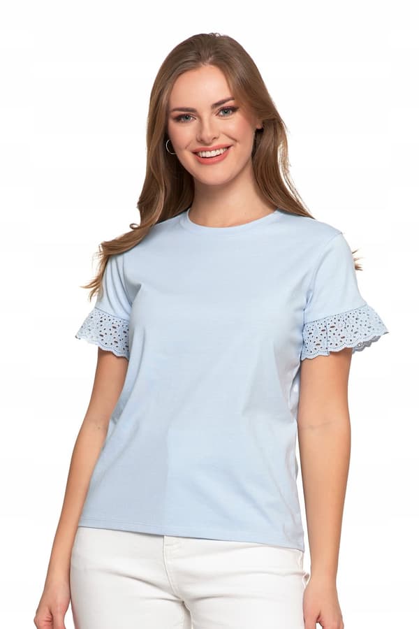 Elegant damblus med fjärilsärmar och spets-T-shirt MORAJ M