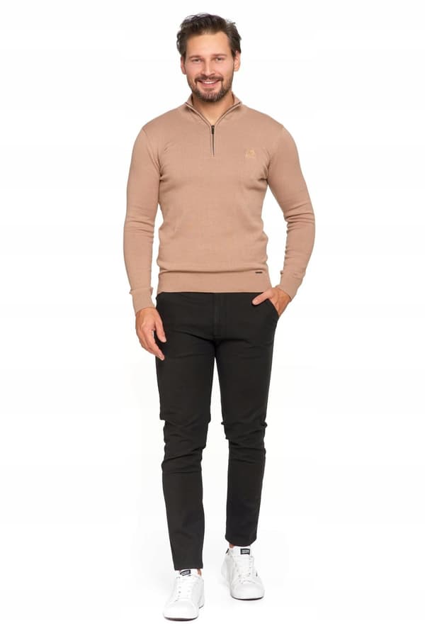 Herretrøje med opretstående krave og lynlås under halsen. Behagelig 100% bomuld. MORAJ - XXL.