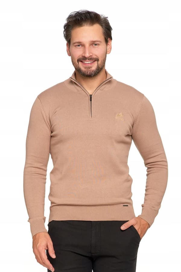 Herretrøje med opretstående krave og lynlås under halsen. Behagelig 100% bomuld. MORAJ - XXL.