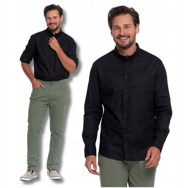 SORT HERRESKJORTE MORAJ ELEGANT HVERDAGSKLASSISK GLAT - M