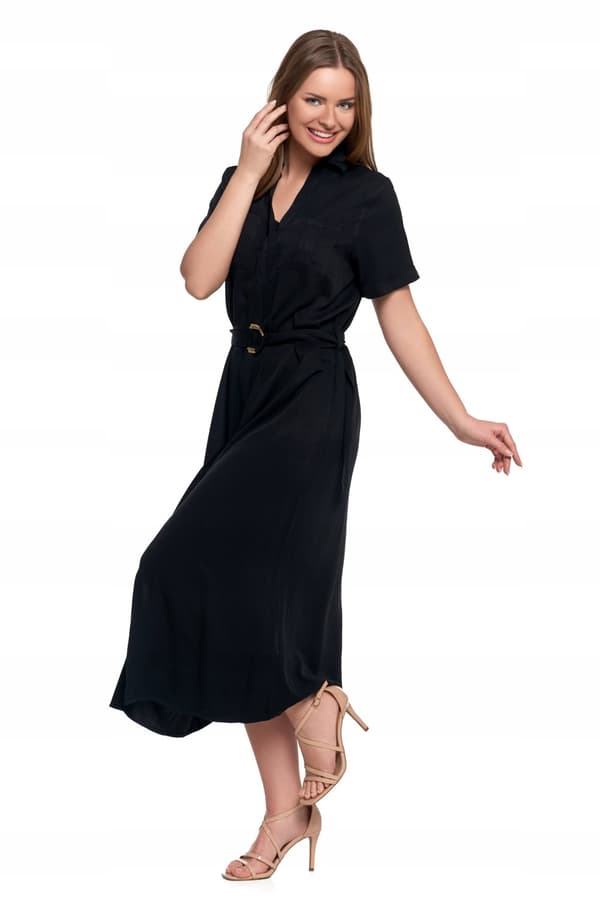 DAME MIDI KJOLE med Slips Elegant Kjole MORAJ - S