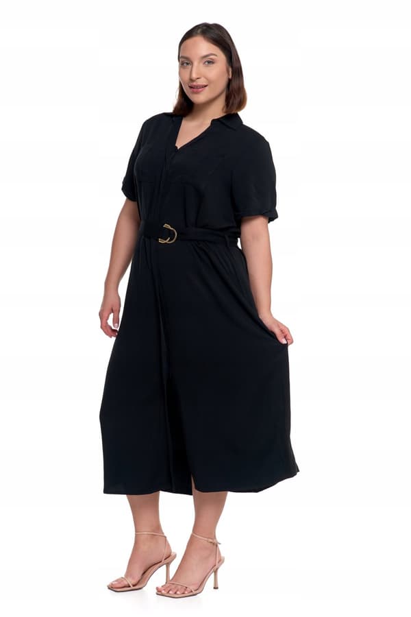 DAME MIDI KJOLE med Slips Elegant Kjole MORAJ - S
