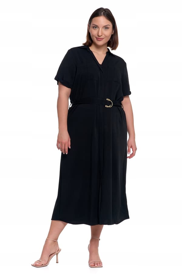 DAME MIDI KJOLE med Slips Elegant Kjole MORAJ - S