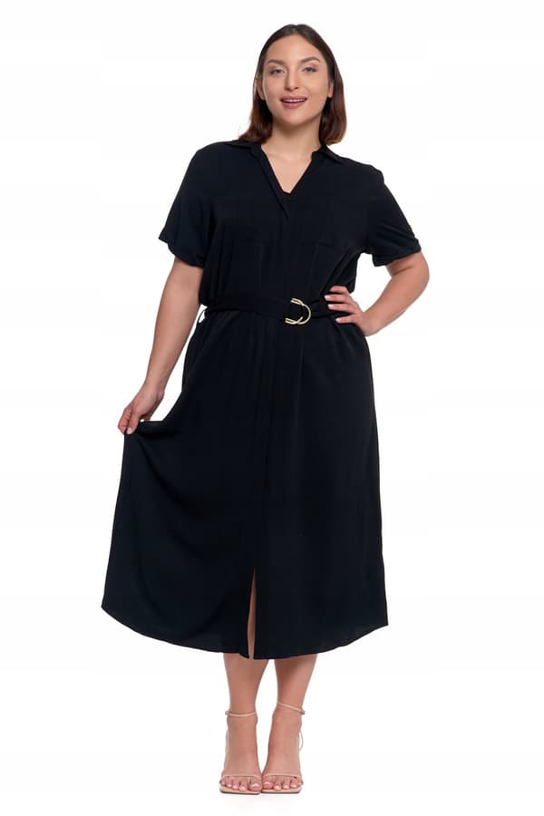 DAME MIDI KJOLE med Slips Elegant Kjole MORAJ - S