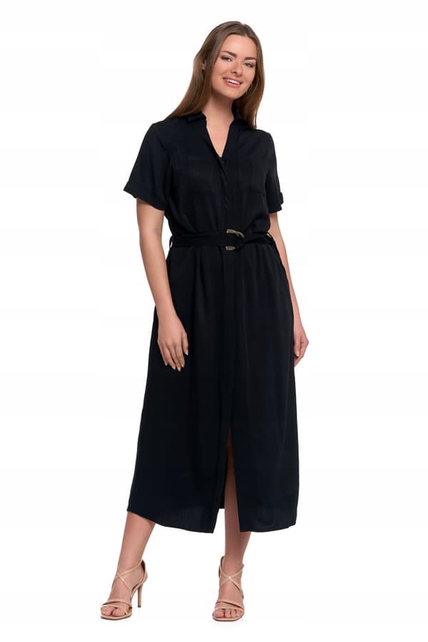 DAME MIDI KJOLE med Slips Elegant Kjole MORAJ - S