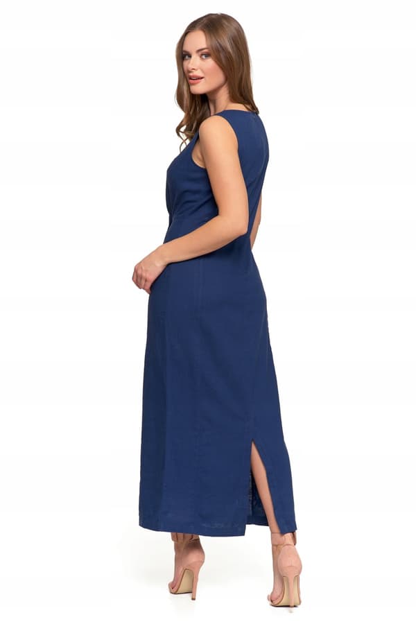 Lang dame maxikjole i hør, let, elegant, glat, MORAJ S