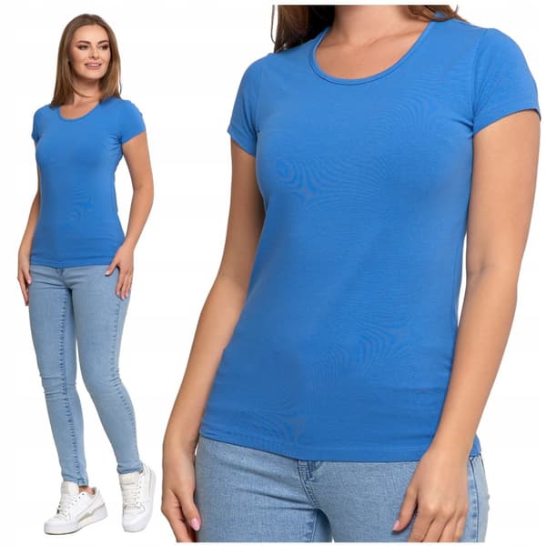 Dam-T-shirt Klassisk enfärgad skjorta med kort ärm MORAJ 3XL