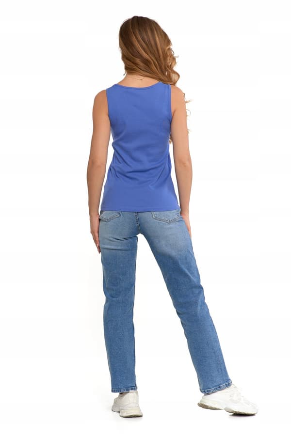 DAME TANKTOP Ensfarvet T-shirt med stropper Undertrøje MORAJ 3XL