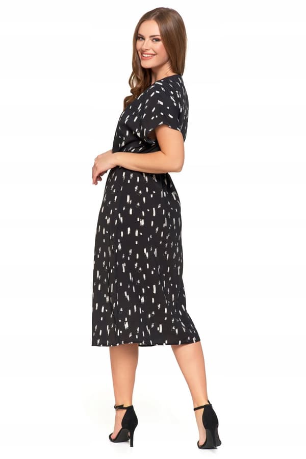 DAME MIDI KJOLE Mønstret Elegant Sommerkjole Mørk MORAJ M