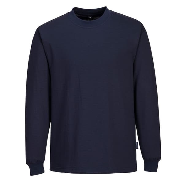ESD Antistatisk Langærmet T-shirt - Marineblå S