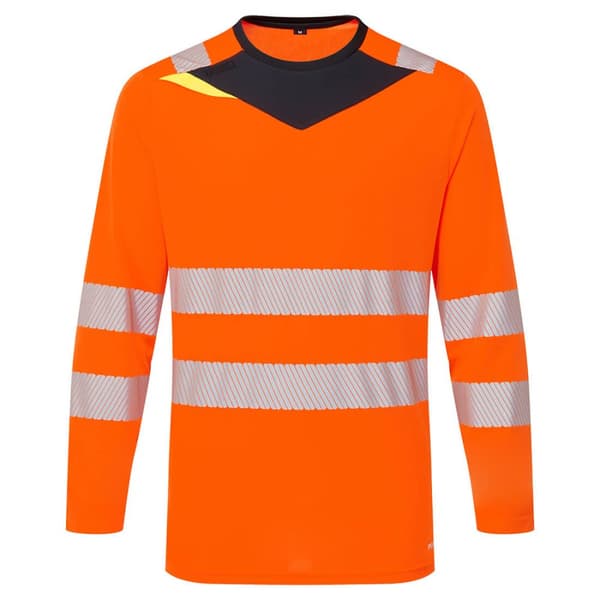 DX4 Portwest DX416OBR 5XL Orange Hi-Vis Langærmet T-shirt