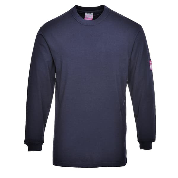 Långärmad T-shirt, antistatisk, flamskyddsmedel - Marinblå XS