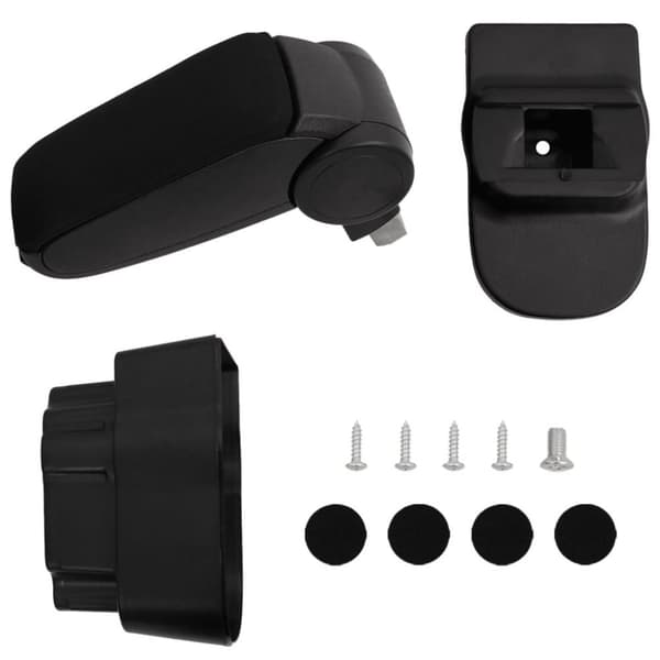 vidaXL armlæn til bil 12x37x(31-48) cm ABS sort