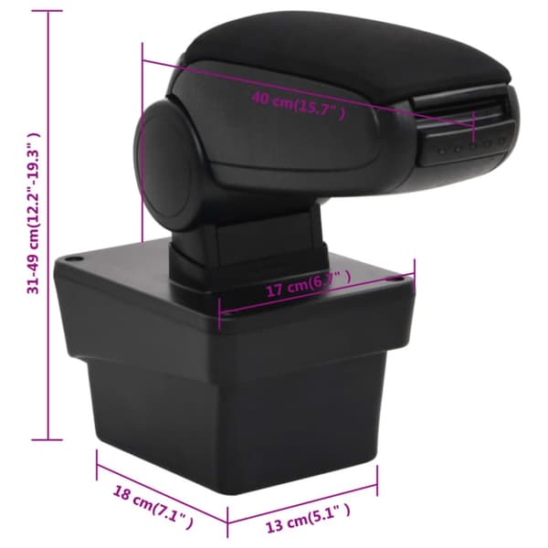 Auton käsinoja musta 17x40x(31-49) cm ABS