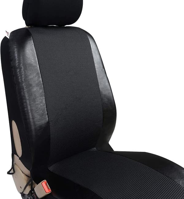 Rootz bilsædebetræk - Sæt med 1+2 - Kunstlæder - Nem pleje - Universal Fit - Polyesterskum - 3-8 mm - Vaskbar - Installationstilbehør - 100 % polyeste