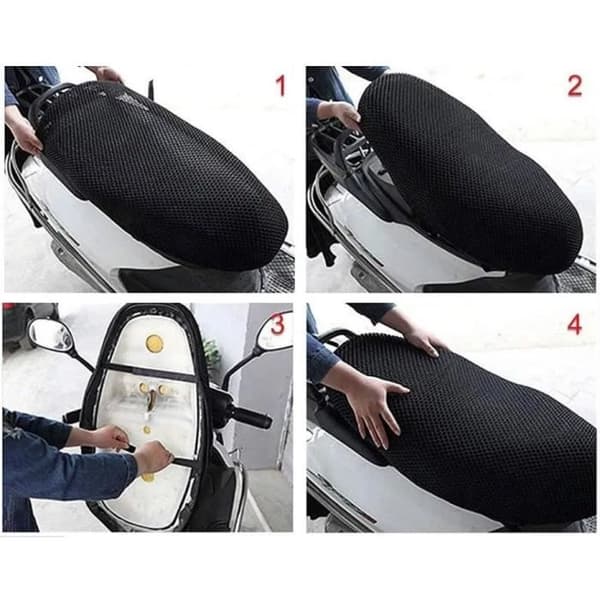 Sadelöverdrag - Antiskid - Svart - 77 x 58 cm - Motorcykel - Scooter - Fyrhjuling