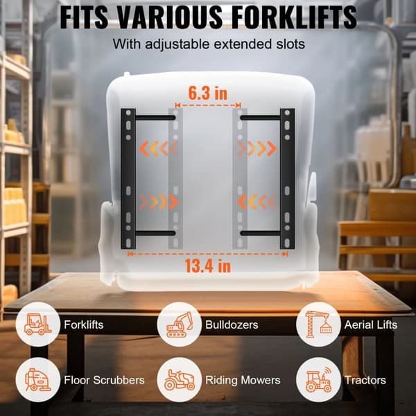 universal gaffeltrucksäte med justerbart ryggstöd och mikrobrytare, fällbart traktorsäte, material av hög kvalitet