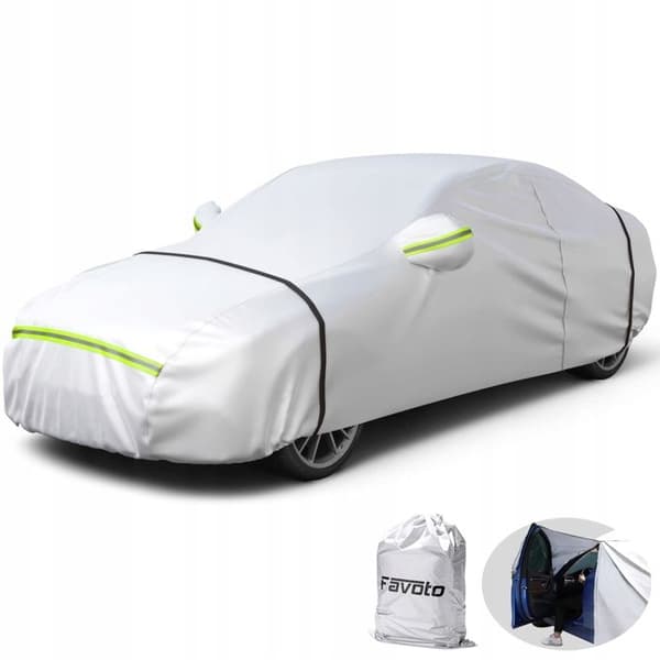 Housse de voiture Favoto Universell 450-495 cm - Hållbar skydd mot väder - Svart