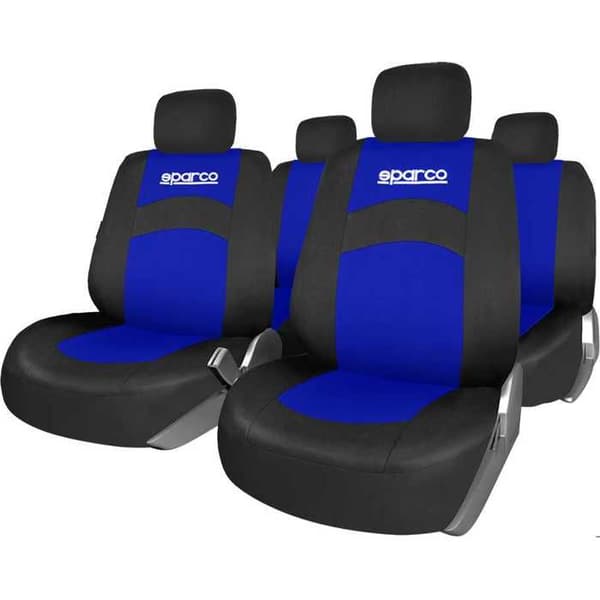Sätesöverdrag svart/blå komplett set SPARCO