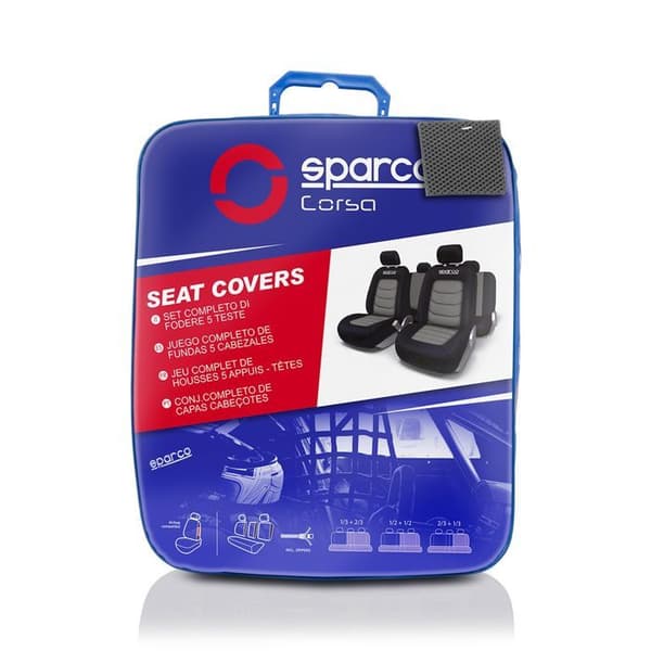 Bilstolsöverdrag - Sparco - S-line - Grå - Universal - Airbag-kompatibel