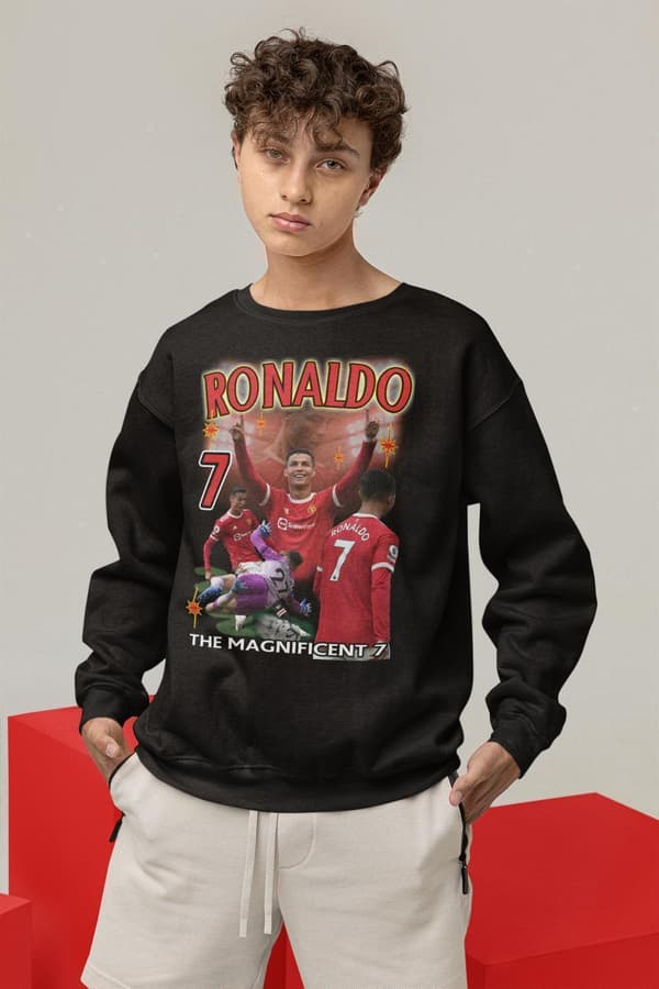 Ronaldo Sweatshirt - Man UTD & Portugal spelare tröja svart