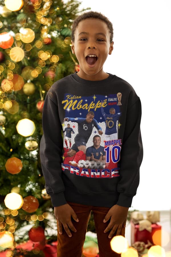 Mbappe Sweatshirt - Frankrike spelare tröja svart