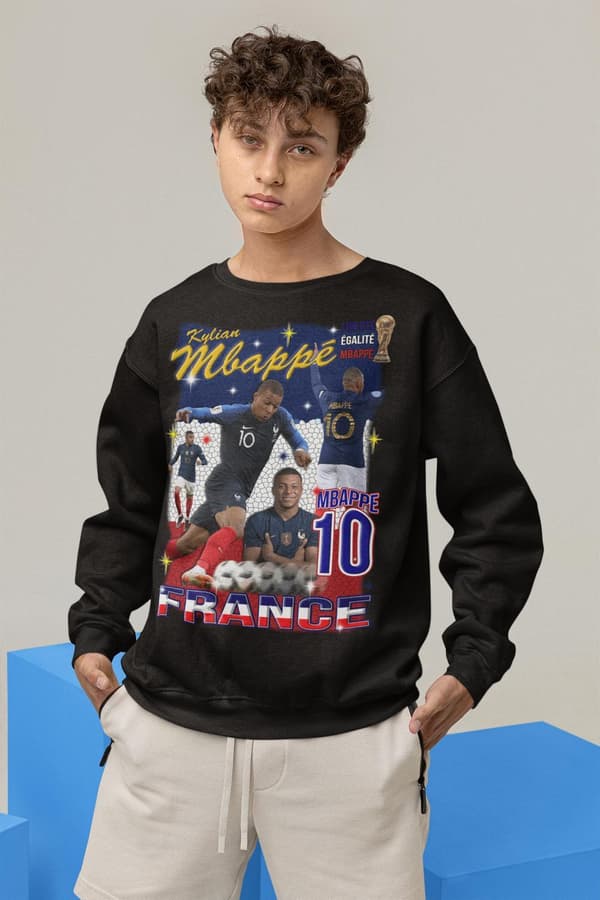 Mbappe Sweatshirt - Frankrike spelare tröja svart
