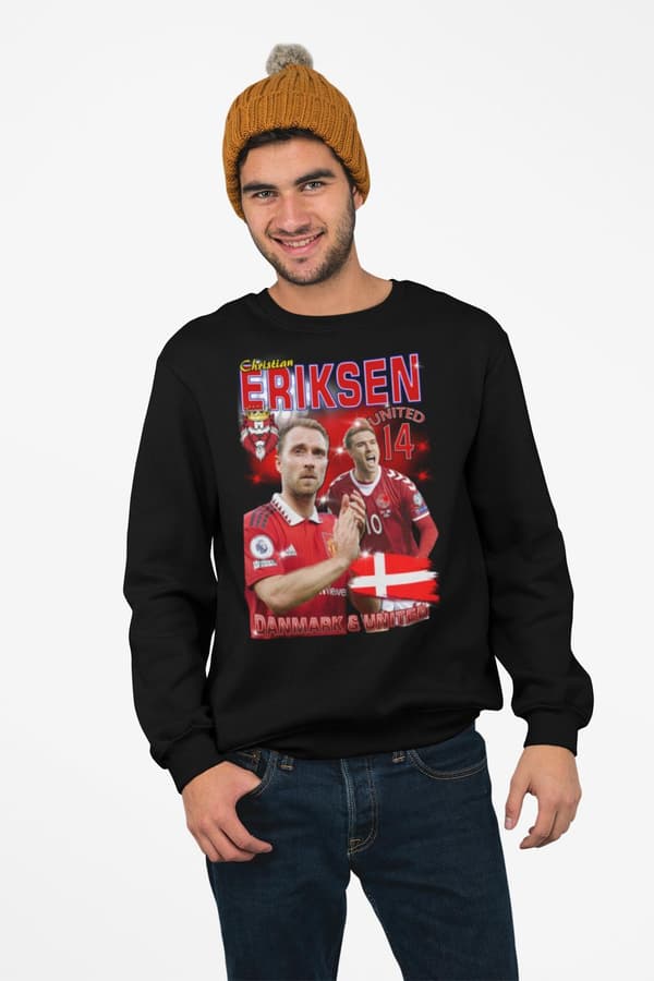 Eriksen Sweatshirt - Danmark & United spelare tröja svart