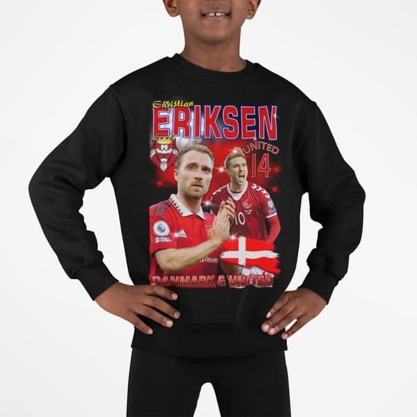 Eriksen Sweatshirt - Danmark & United spelare tröja svart