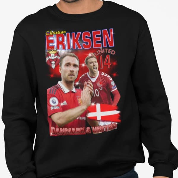 Eriksen Sweatshirt - Danmark & United spelare tröja svart