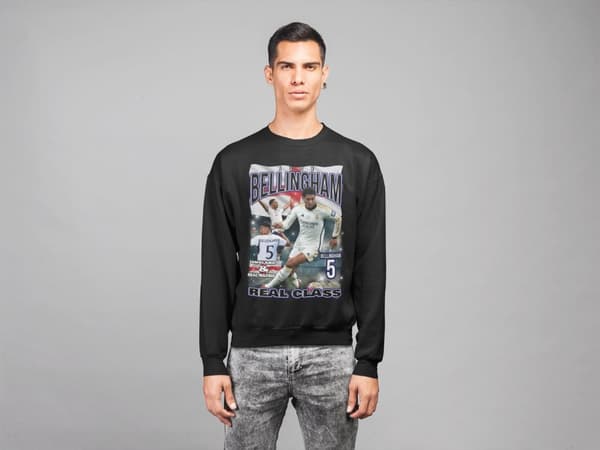 Bellingham Sweatshirt Real Madrid England spelaretröja svart